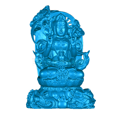 Crystal Buddha 3D Scanning Tailored Mahogany Base-Crafts 3D Display